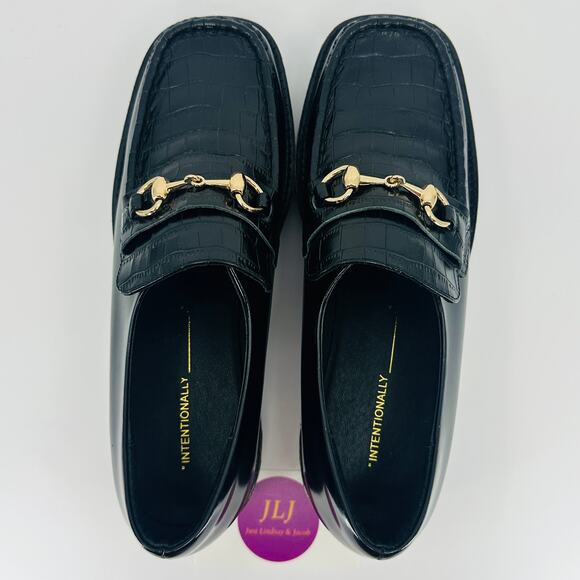 Intentionally Blank Women's HK-2 Croc Embossed Horsebit Lug Sole Loafers Size 9 - Picture 9 of 11